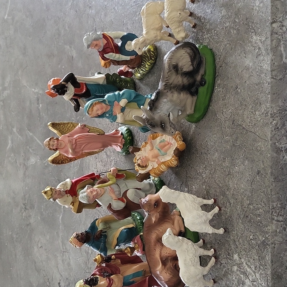 Vintage Nativity Scene Figurines Set